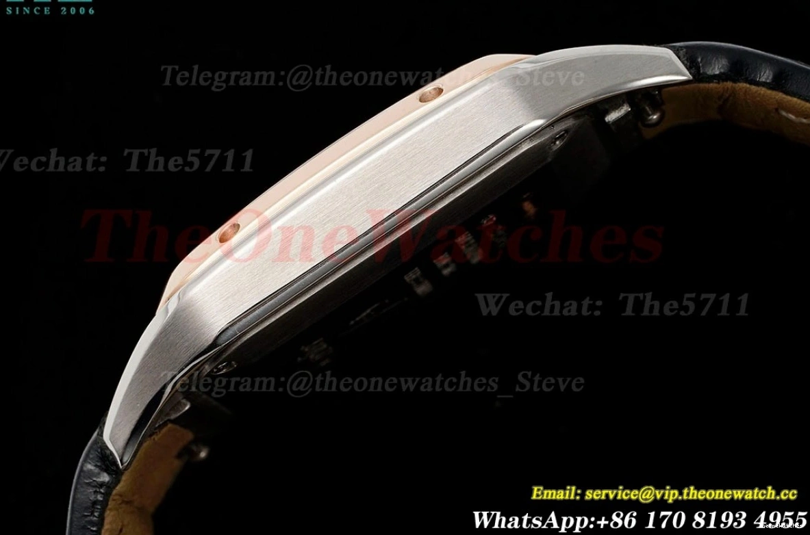 Dumont LE AF Dial Blk Silver RG Quartz Santos 1220